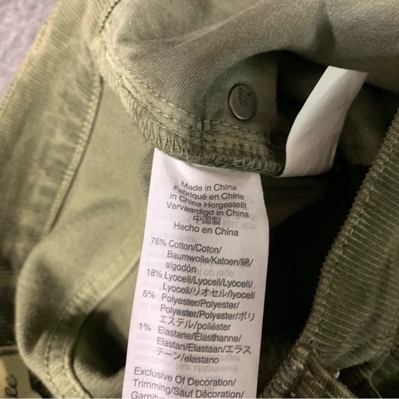 Madewell Cali Demi-Boot Corduroy Cropped Pants Green 24 Raw Hem Button Fly - Picture 12 of 14